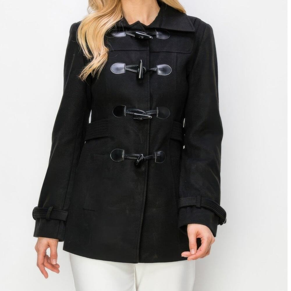 Toggle Button Peacoat With Pockets in Black Size L